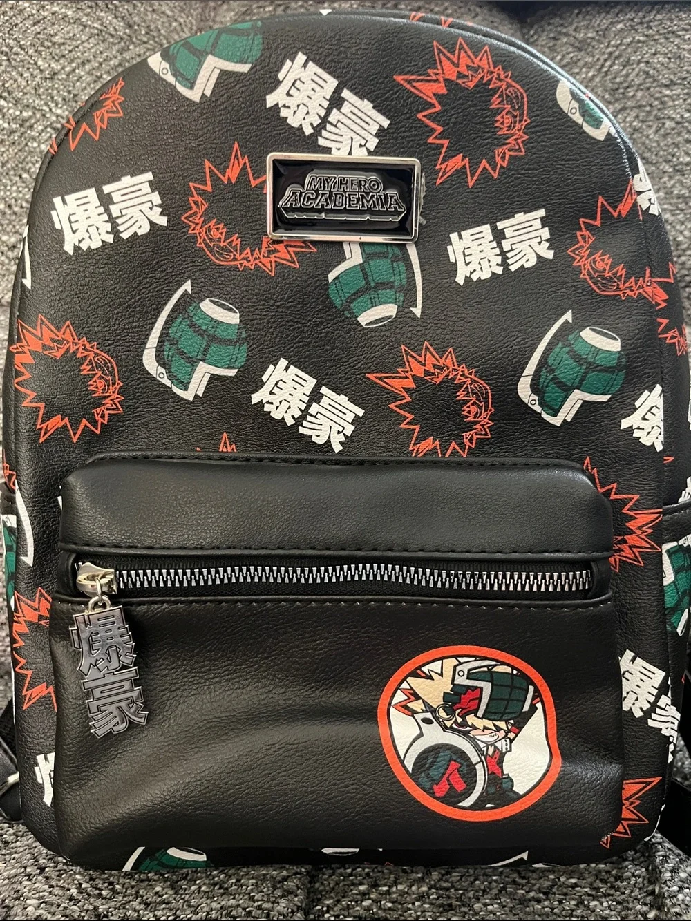 My Hero Academia Bakugo Patterned Black Mini Backpack